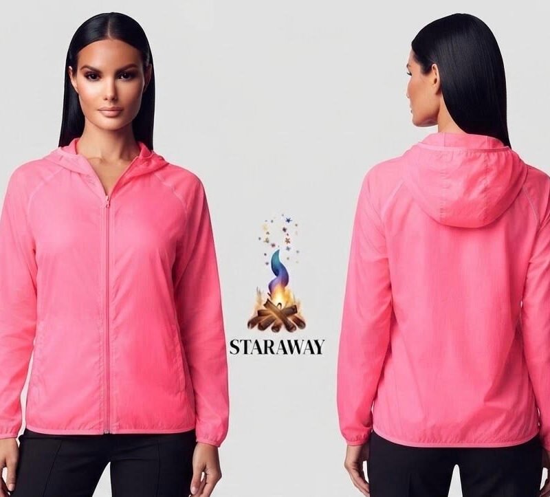 PINK LIGHTWEIGHT ZIP-UP JACKET - SIZE X-SMALL